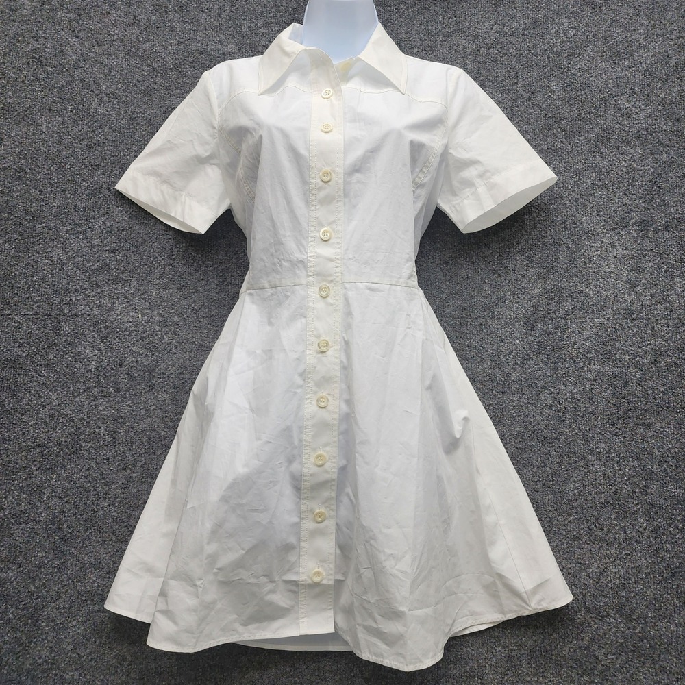 NWT FRAME The Flare Mini Dress Women Cotton Button Front Shirt Dress Size S